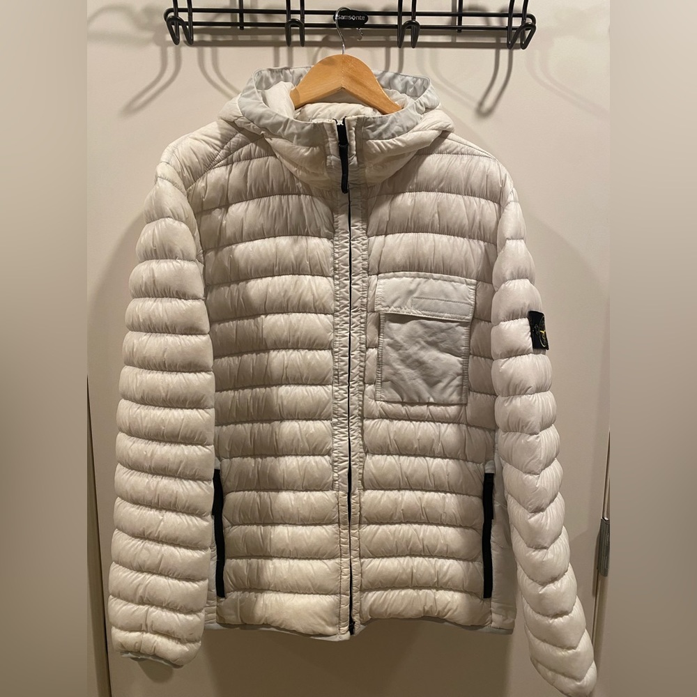 Stone Island Compass-patch hooded padded jacket